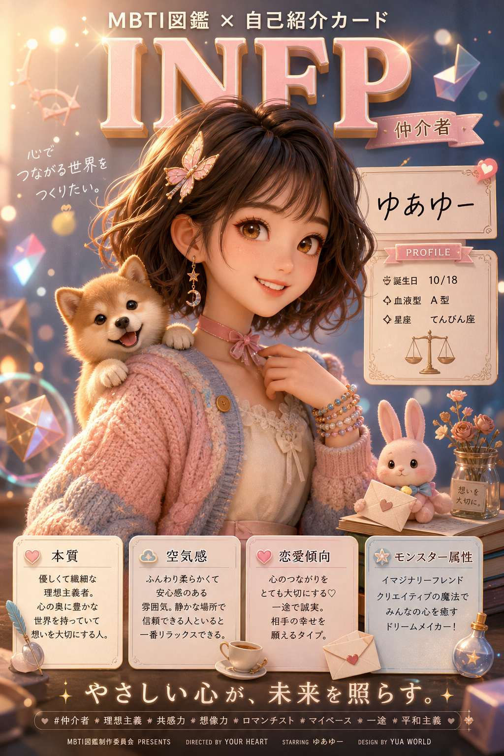 3Dアニメ デザインのサンプル — MBTI図鑑 自己紹介カード